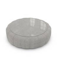 Virata table basse ronde en tissu texturé gris clair et verre