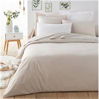 Nariosce housse de couette en coton beige galet 240x260