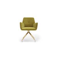 Olivier chaise de bureau velours jaune moutarde et doré