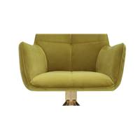 Olivier chaise de bureau velours jaune moutarde et doré