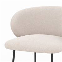 Nalon chaise ilot central tissu beige pieds métal noir H68