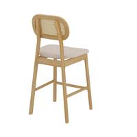 Musea chaise ilot central en cannage de rotin et tissu beige