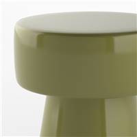 Elmo table d'appoint ronde en métal vert kaki