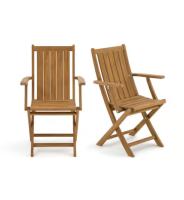 Hazan lot de 2 chaises de jardin acacia