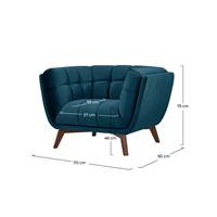 Zago fauteuil en velours bleu