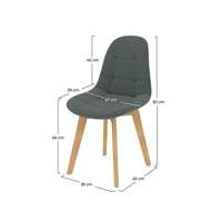 Wol chaise scandinave gris foncé et pieds bois d'hêtre