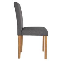 Clayton chaise en tissu gris foncé et pieds en bois d'hévéa
