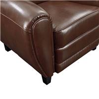 Westfild fauteuil marron en croute de cuir enduite