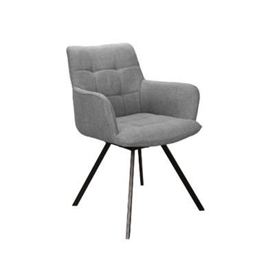 Funky fauteuil de table en tissu gris