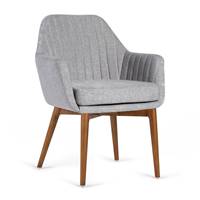 Yoko fauteuil tissu Gris pieds Frne fonc
