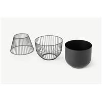 Carole lot de 2 cache-pots noir