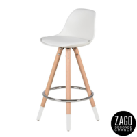 Izzi chaise de bar style scandinave blanche repose-pieds métal