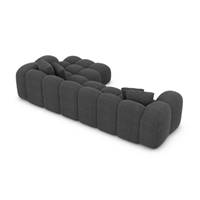 Cotton canapé d'angle droit en tissu texturé gris anthracite