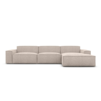 Beluga canapé d'angle droit tissu texturé beige