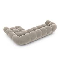 Sigono canapé d'angle droit en velours beige foncé