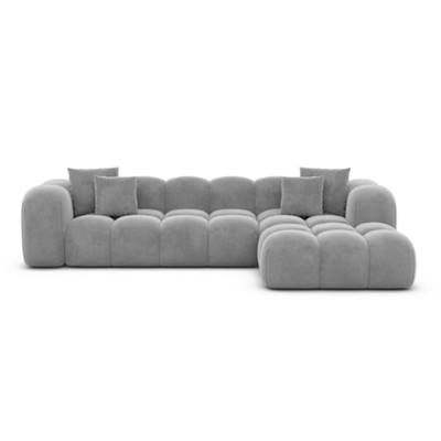 Cotton canapé d'angle droit en velours gris clair