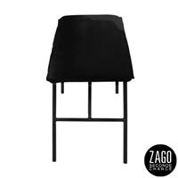 Lucce banc velours noir piètement métal noir mat