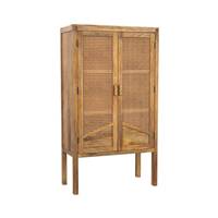Bombo armoire 2 portes en cannage et bois