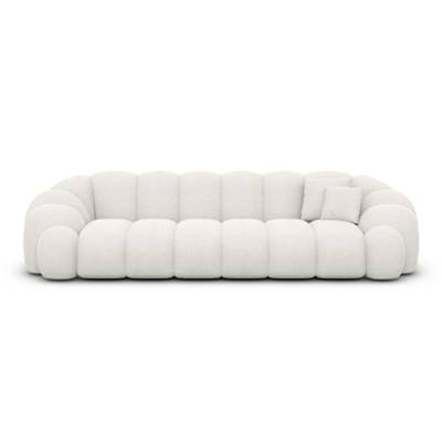 Dolban canapé 4 places en tissu texturé blanc