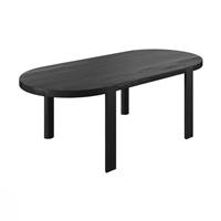 Bedum table ovale en bois de teck recyclé noir 8 personnes