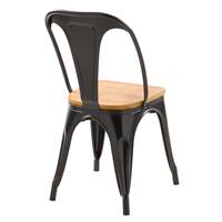 Ticher chaise en métal noir et bois d'orme