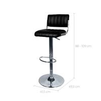 Isak chaise de bar réglable et pivotante en cuir synthétique noir