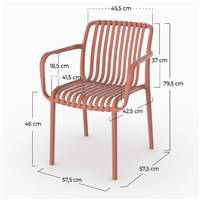 Paloma chaise de jardin empilable en plastique rose
