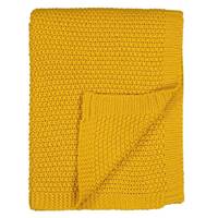 Rio plaid maille tricotée jaune 120x150