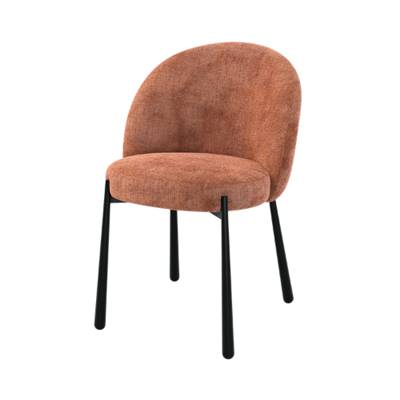 Denna chaise en velours chenillé terracotta