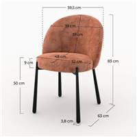 Denna chaise en velours chenillé terracotta