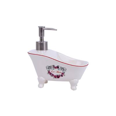 Porte savon pousse mousse coeur ruban roses