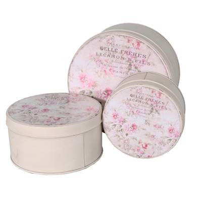 Set de 3 boites rondes romantiques