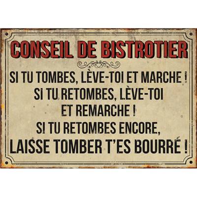 Plaque Conseil de Bistrotier 21 x 15 cm
