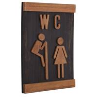 Panneau bois WC 21 x 16 cm