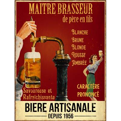 Plaque "Maître brasseur" 25 x 33 cm