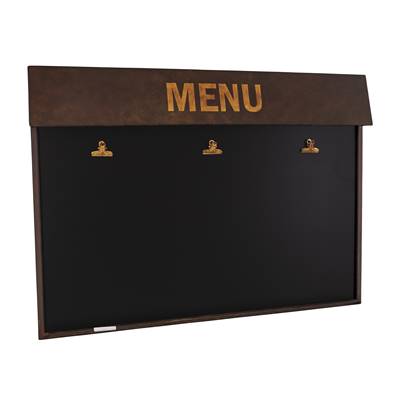 Porte Menu avec tableau noir et pinces 75 x 55 x 6 cm