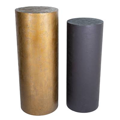 Set 2 colonnes déco noire H:89- dorée H:79