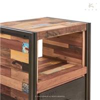 Nautical meuble de rangement bois de bateau recyclé 2 tiroirs