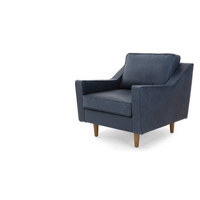 Dallas fauteuil cuir superieur bleu de minuit