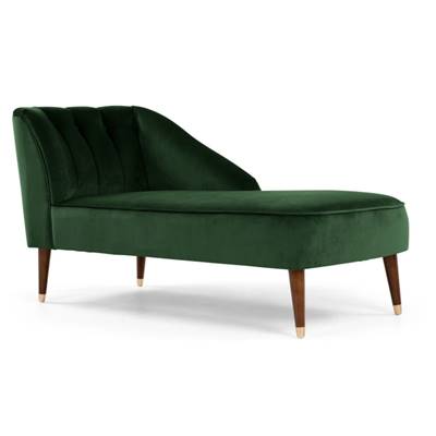Margot méridienne droite velours vert fôret