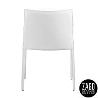 Solene fauteuil accoudoirs en cuir blanc