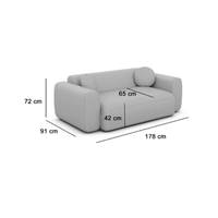 Shoo canapé 2 places en tissu texturé gris anthracite