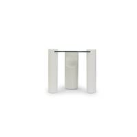 Olaf table d'appoint verre et bois blanc