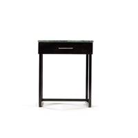 Planity table de chevet marbre vert et mtal noir