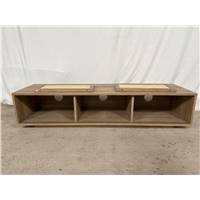 Pavia meuble TV rotin naturel effet chêne