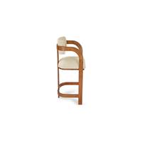 Many tabouret de bar bois de chêne et beige