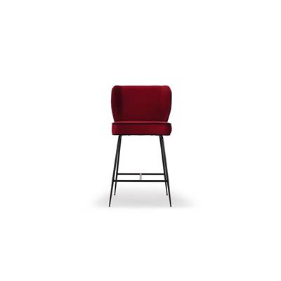 Valo tabouret velours rouge et métal noir