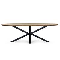 Taalika table à manger ovale en manguier naturel et métal 200cm