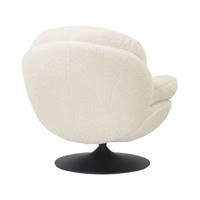 Topi fauteuil pivotant effet bouclette blanc