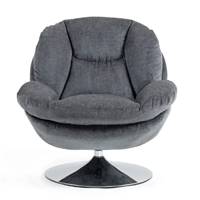 Topi fauteuil pivotant tissu texturé gris foncé